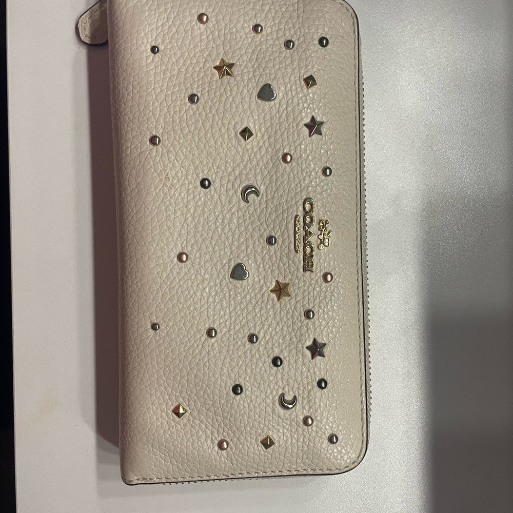Coach White Studded Women's Wallet